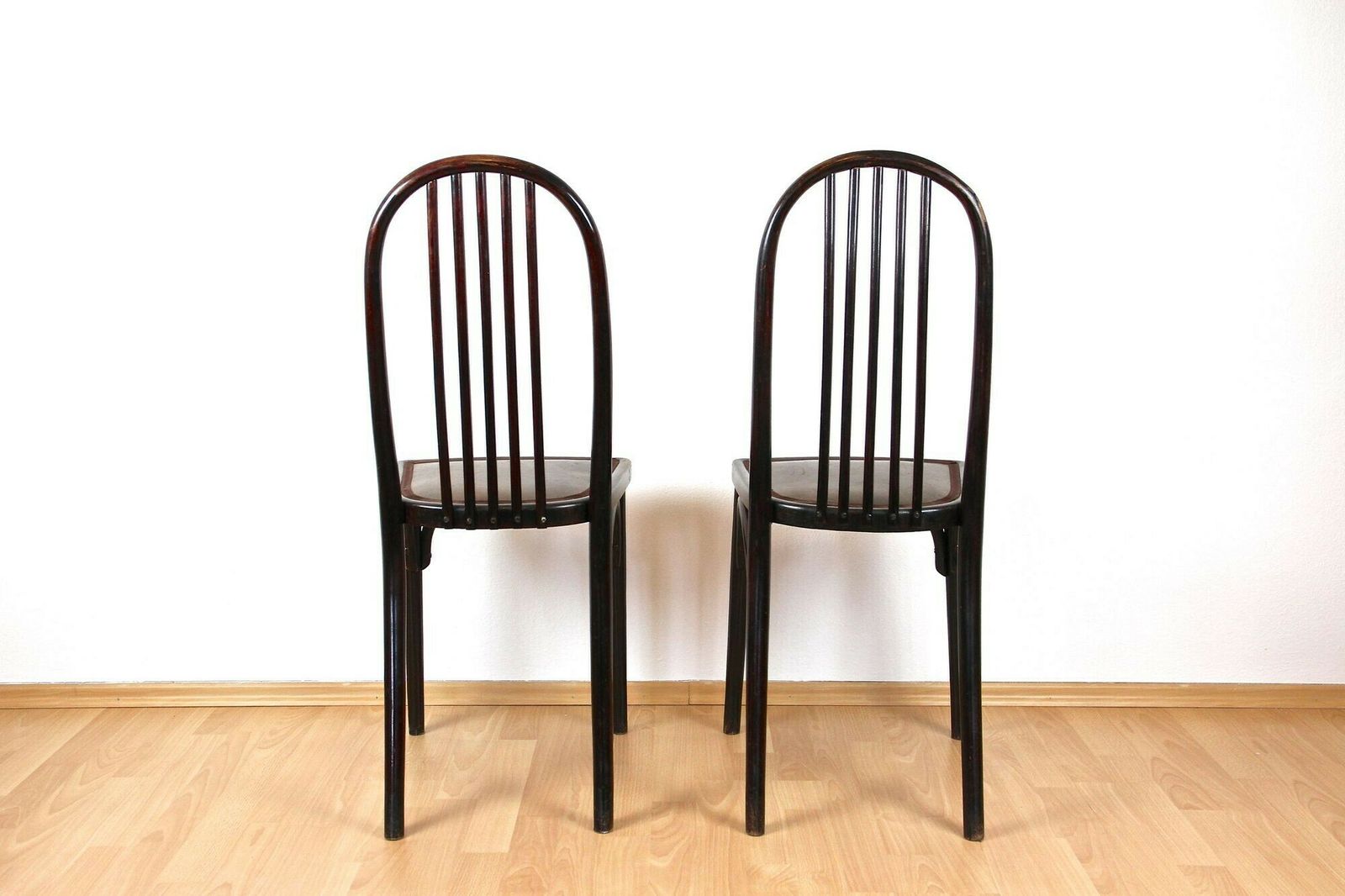 Pair Of Art Nouveau Thonet Chairs By Josef Hoffmann, 1st Edition!   Cz Ca. 1906 photo vintage