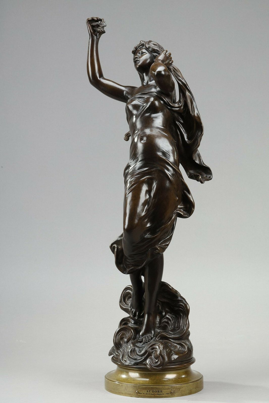 "L'aurore" (Dawn): Shaded Brown Red Patina Bronze Proof, After Hippolyte Moreau photo buy