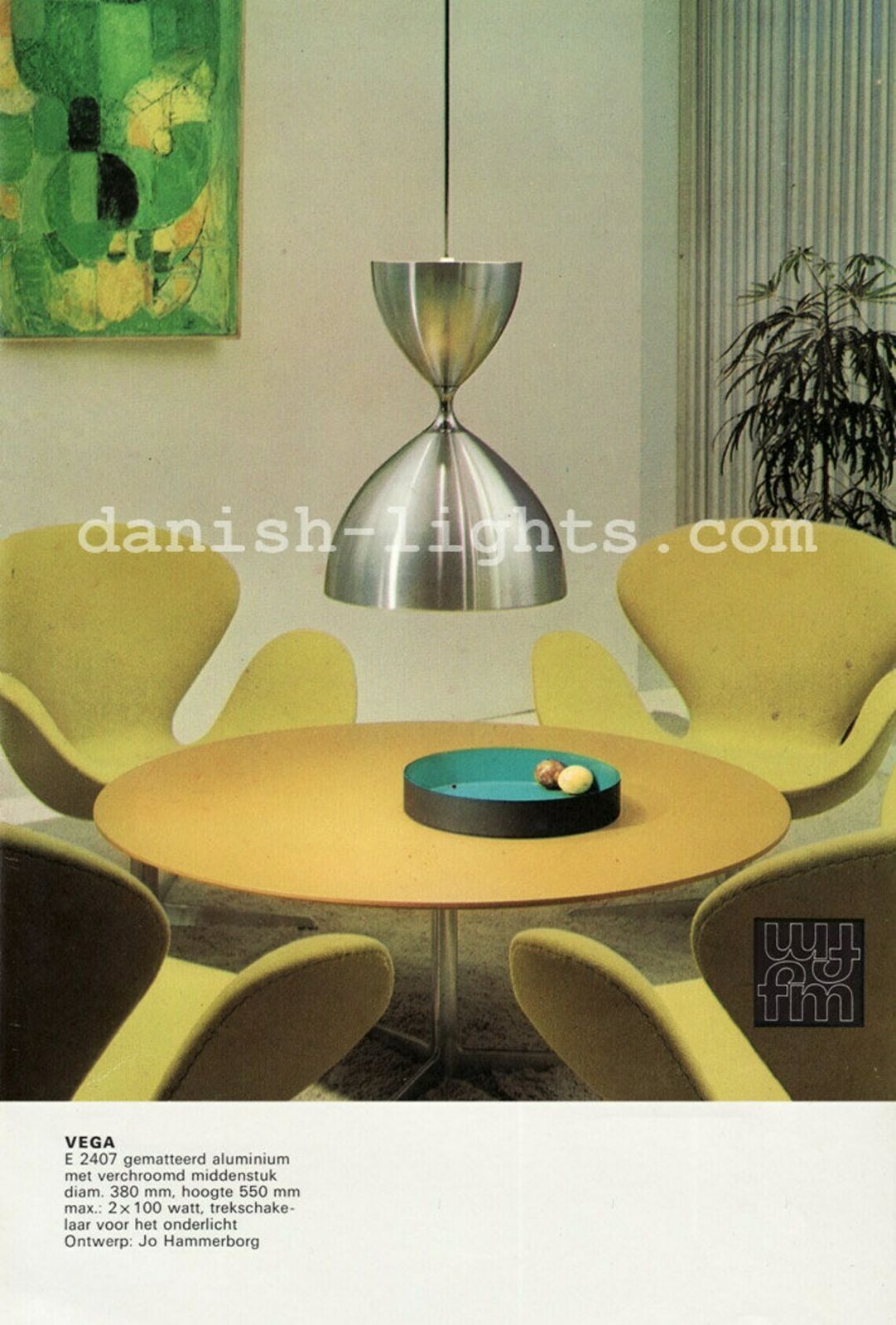 photo for sale Pendant Light "Vega" By Jo Hammerborg For Fog & Mørup. Denmark 1960s