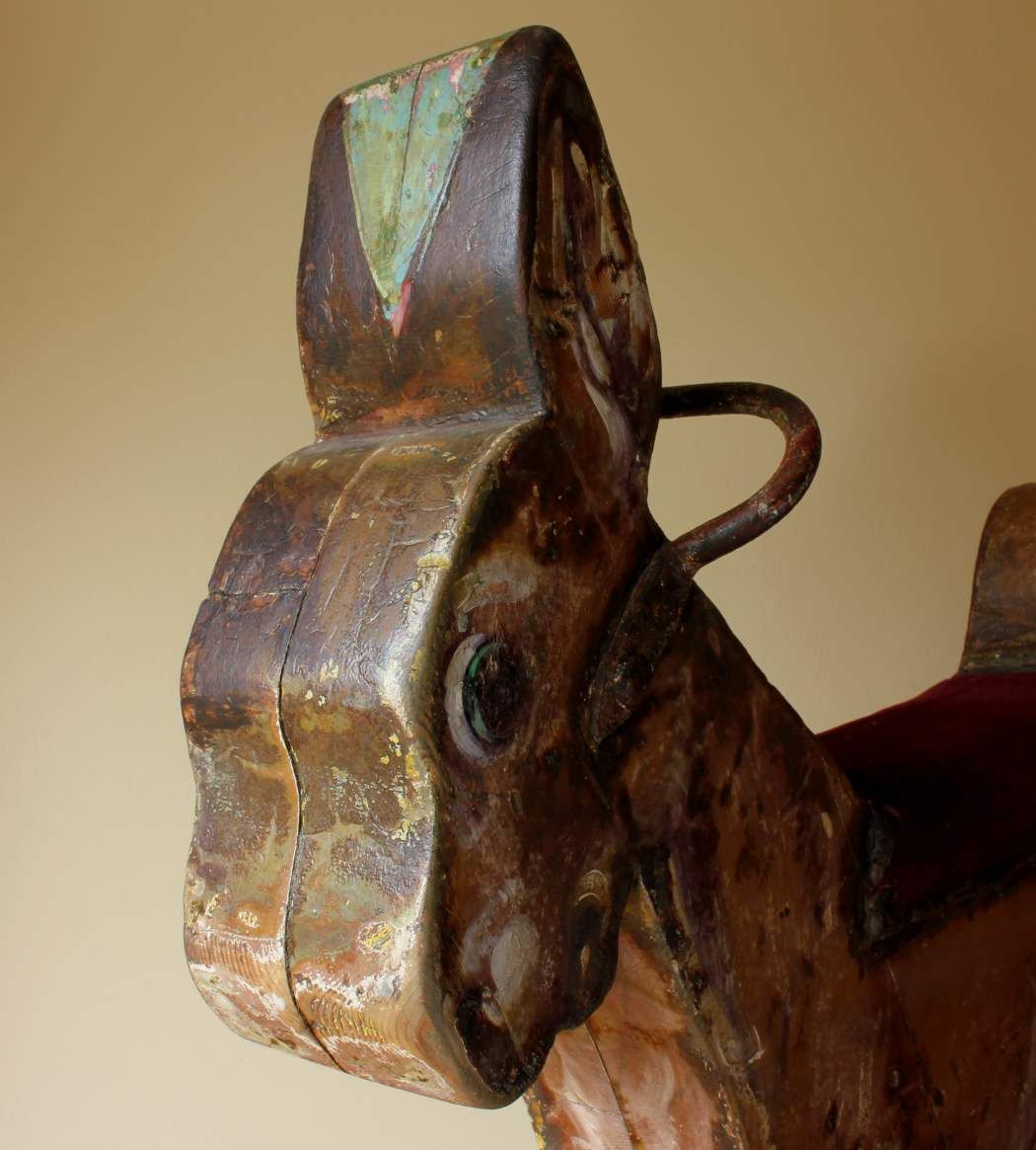 Fairground Carousel Ride. Cox Family Noah's Ark Showground Donkey. C1930. photo for sale