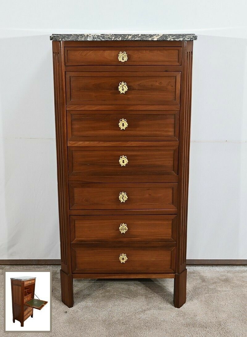 Small Louis XVI Weekly Secretary Stamped Ln Malle, Faubourg Saint Antoine – 18th Century
