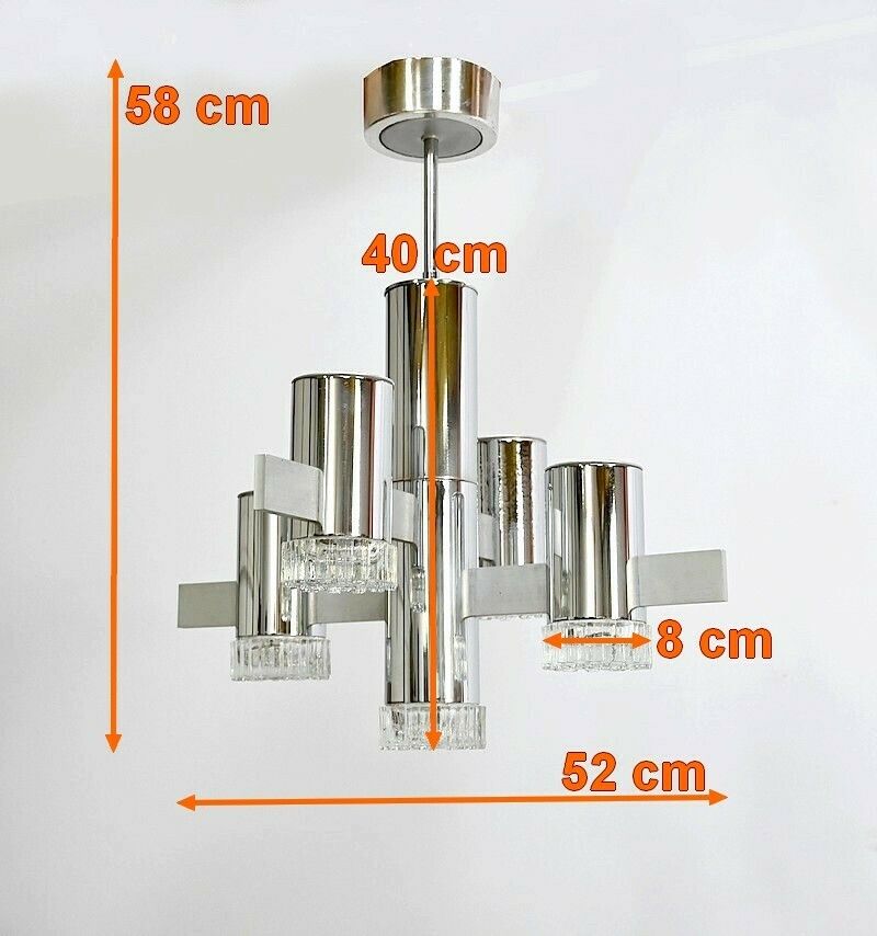 1079.83870991 Modernist Chandelier, Gaetano Sciolari, Italy – 1960 photo