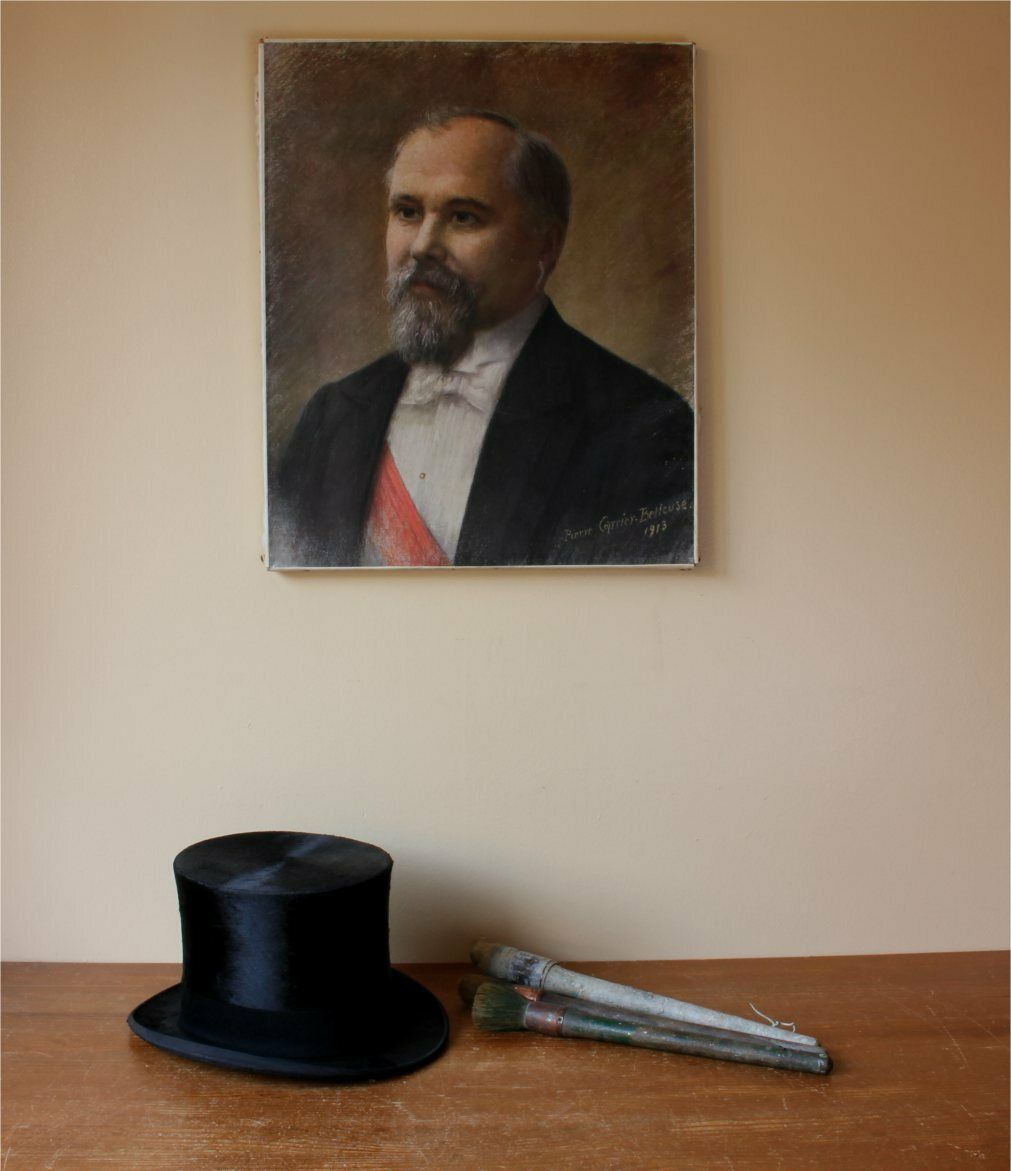 French Bearded Man Portrait Raymond Poincare. Gentleman Moustache. photo for sale