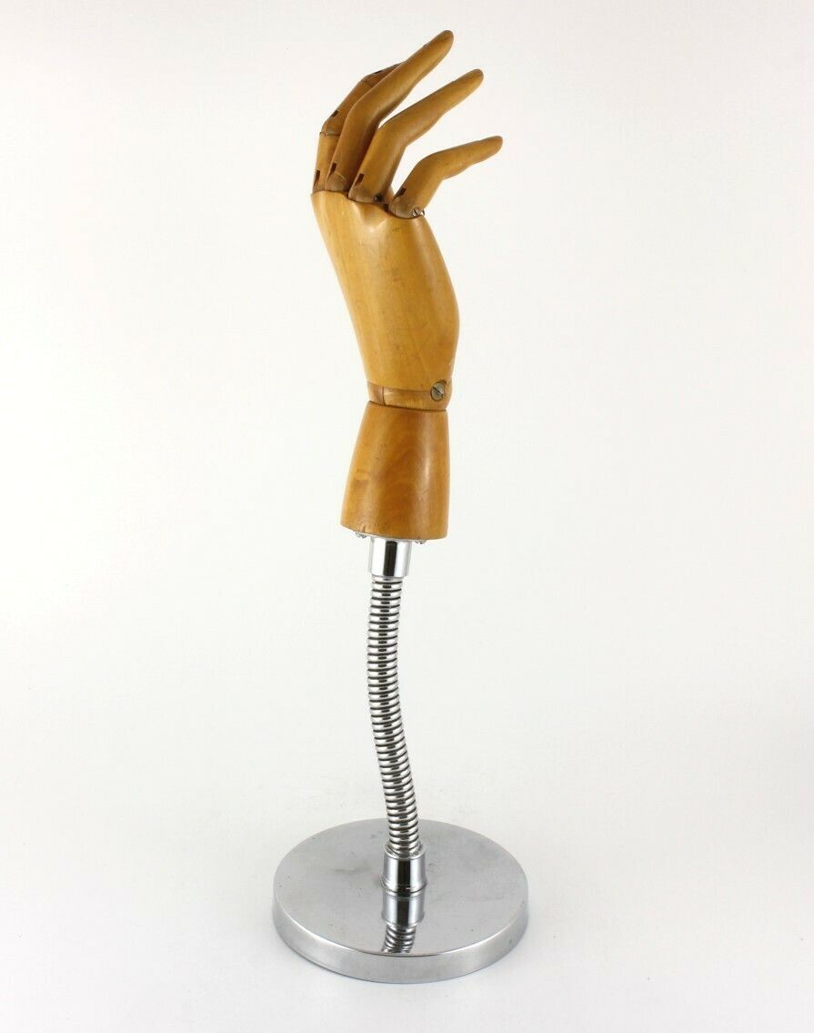 Articulated Mannequin Hand Glove Stand. Wood Jointed Finger Ring Display. photo Art