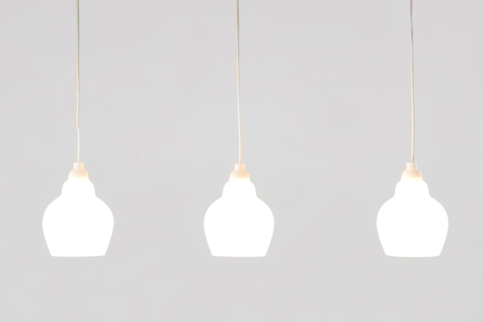 Set Of Three Glass Hanging Lamps By Alf Svensson photo furniture