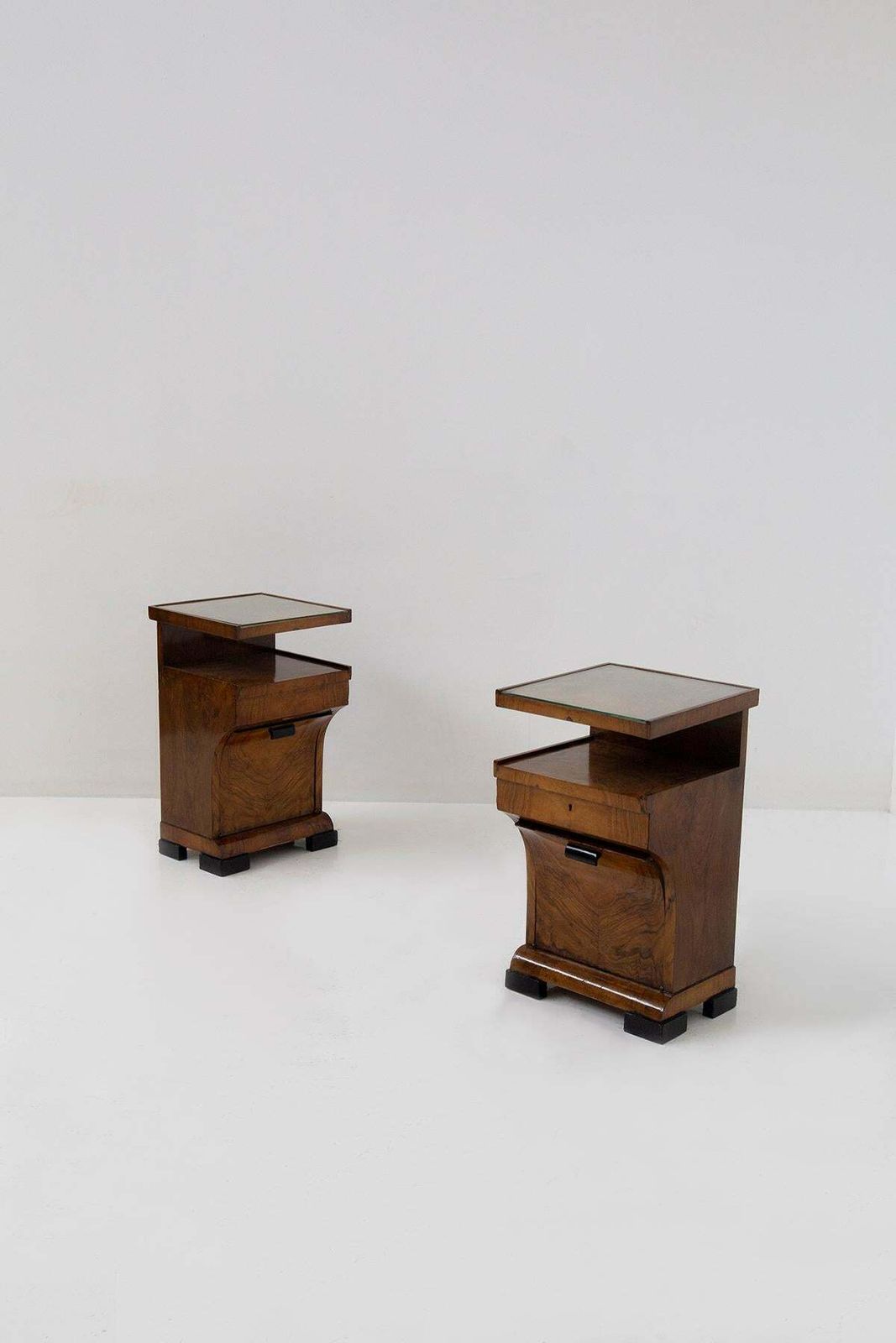 Pair Of Italian Art Deco Bedside Tables In Briarwood photo furniture