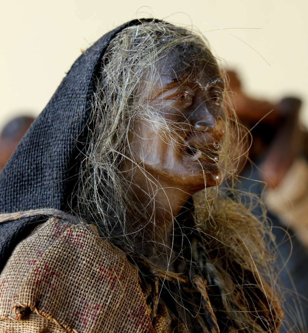 photo furniture Three Wax Pedlar Figure Dolls. Bogota Colombia. Handmade. 19th Century.