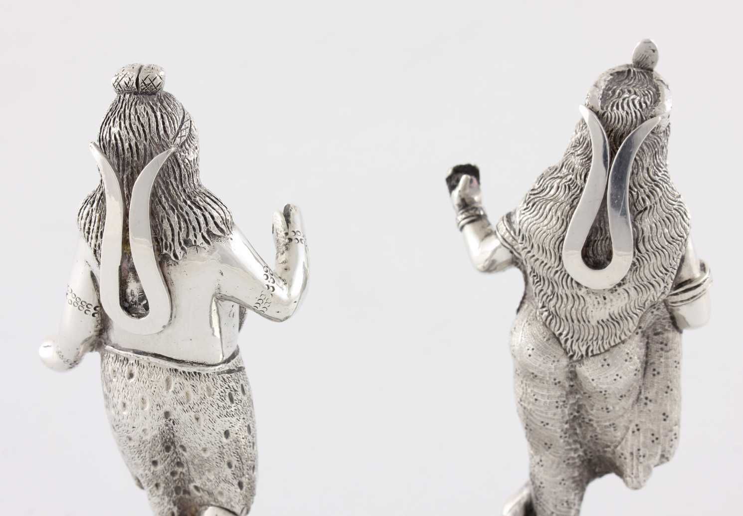 Home Decor Indian Silver Figure Menu Holders. Photo Card Clips. Tp Dass Calcutta. C1880. photo