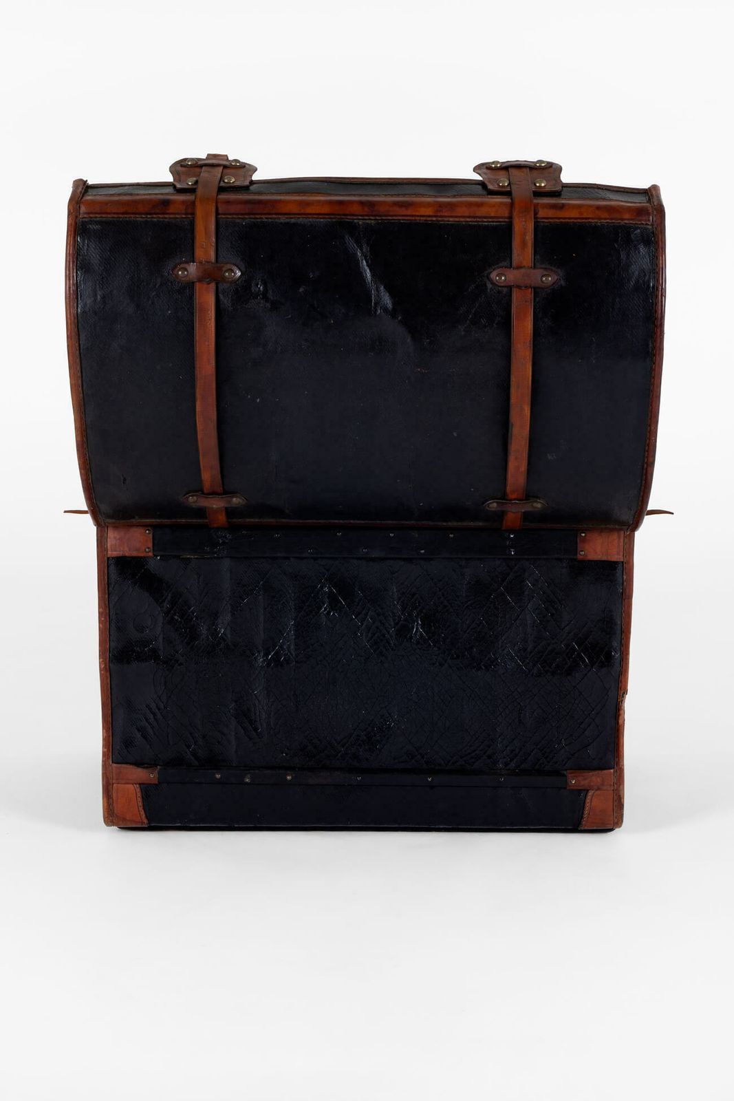 1942.0 Large Leather Steamer Trunk, 1800s photo