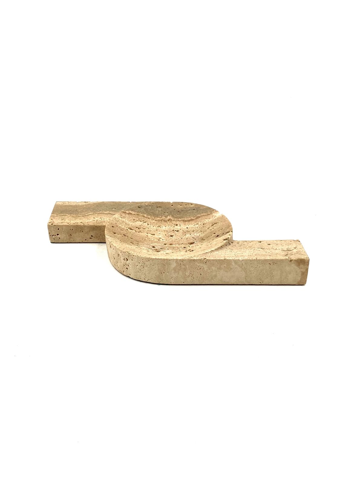 Brutalist Travertine Ashtray, Cerri Nestore, Italy, 1970s photo vintage