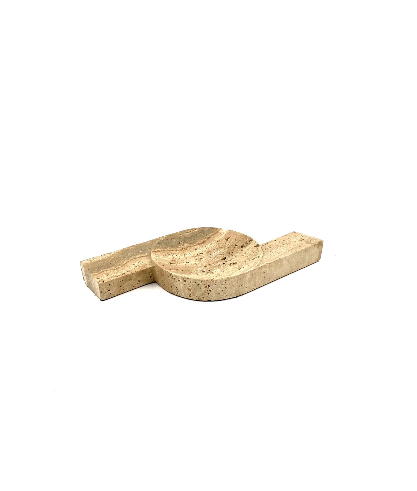 Brutalist Travertine Ashtray, Cerri Nestore, Italy, 1970s