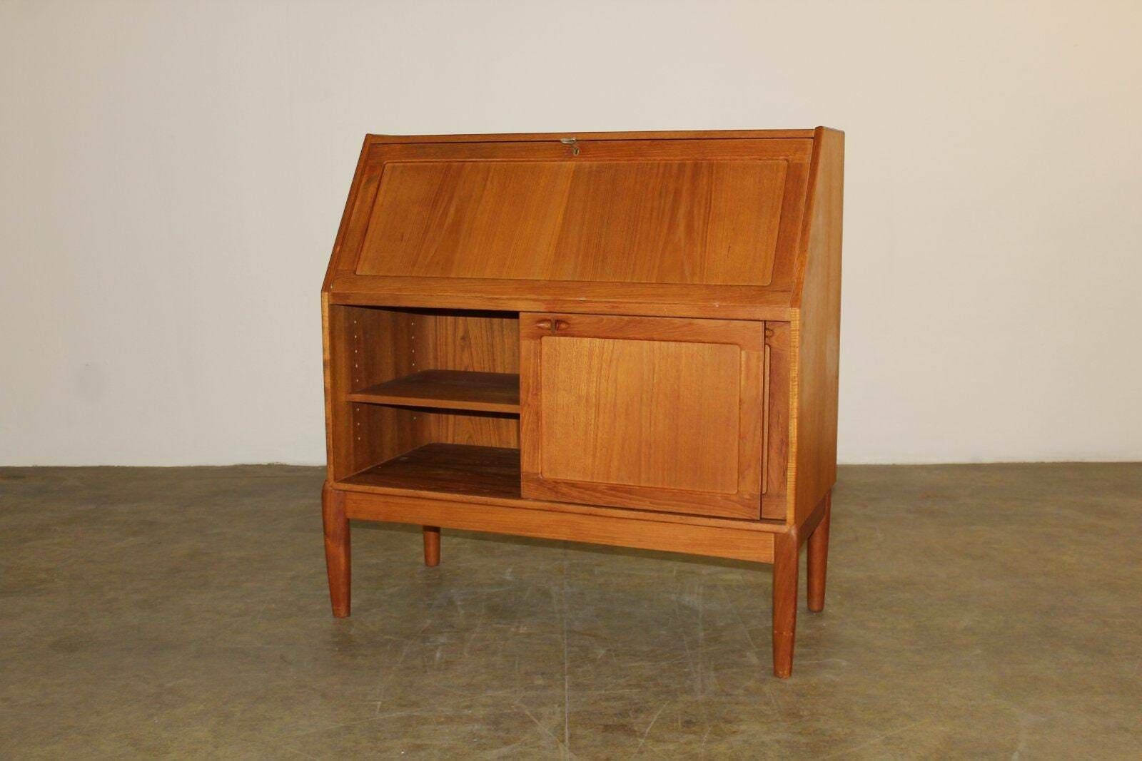Danish Teak Secretary Mid Century Bramin Desk Vintage 60s photo buy
