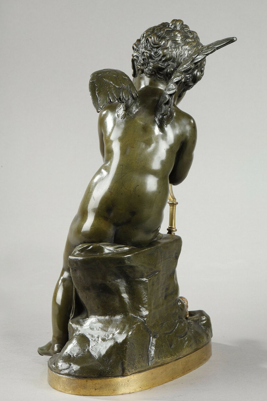 Bronze Of Cupid Bending His Bow, After Lemire (1741 1827) photo vinterior