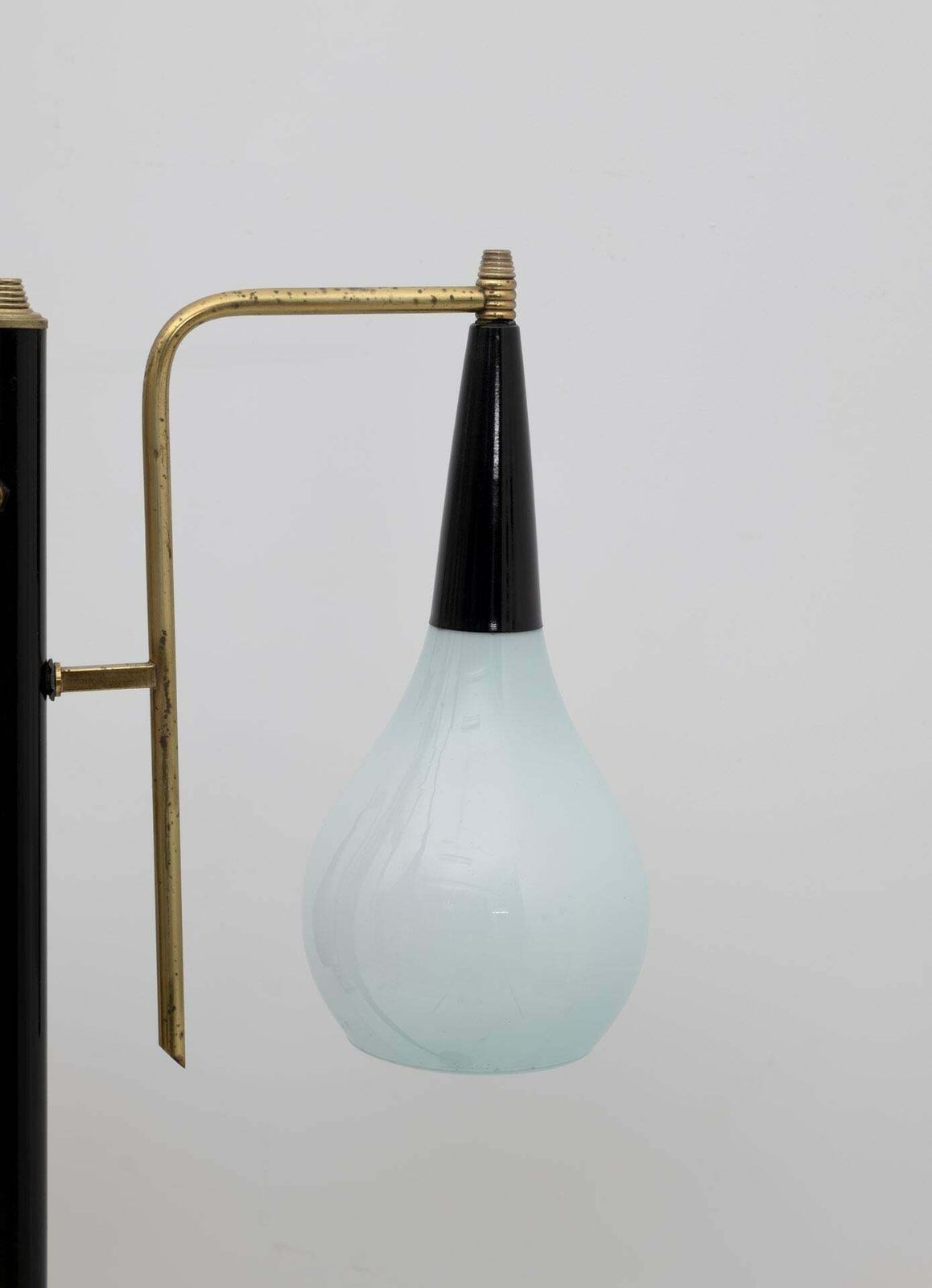 Stilnovo Mid Century Modern Italian Brass And Colored Glass Floor Lamp, 1950s photo vintage