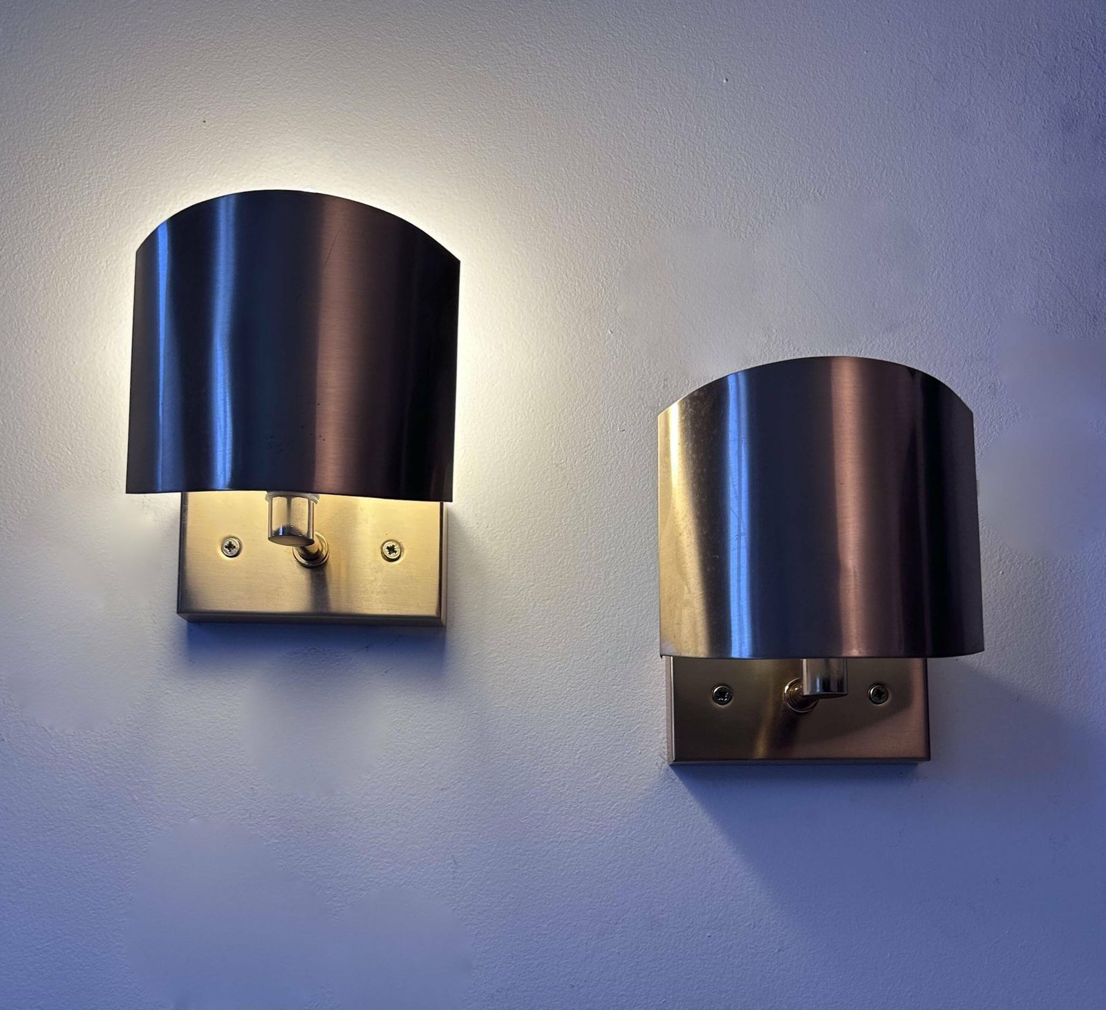 Lighting Pair Of Vintage Adjustable Wall Lights, Brass, Sce France 1970 photo