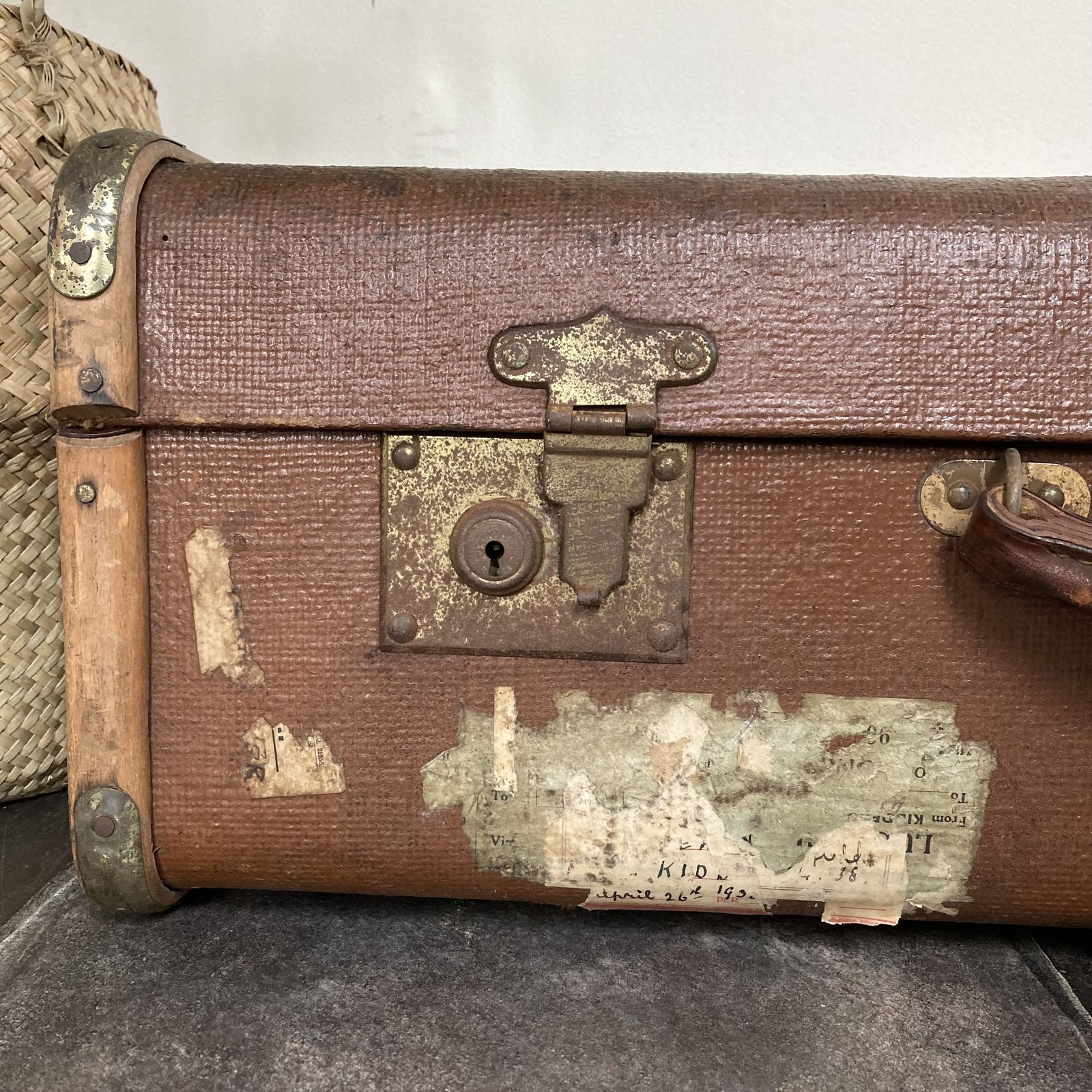 Characterful Antique Bentwood Steamer Trunk / Suitcase / Luggage / Travel Shop Display photo buy