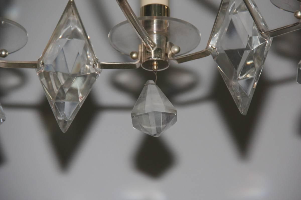 photo for sale Chandelier Crown, Sciolari Crystal Metal Midcentury Italian Design 1960 