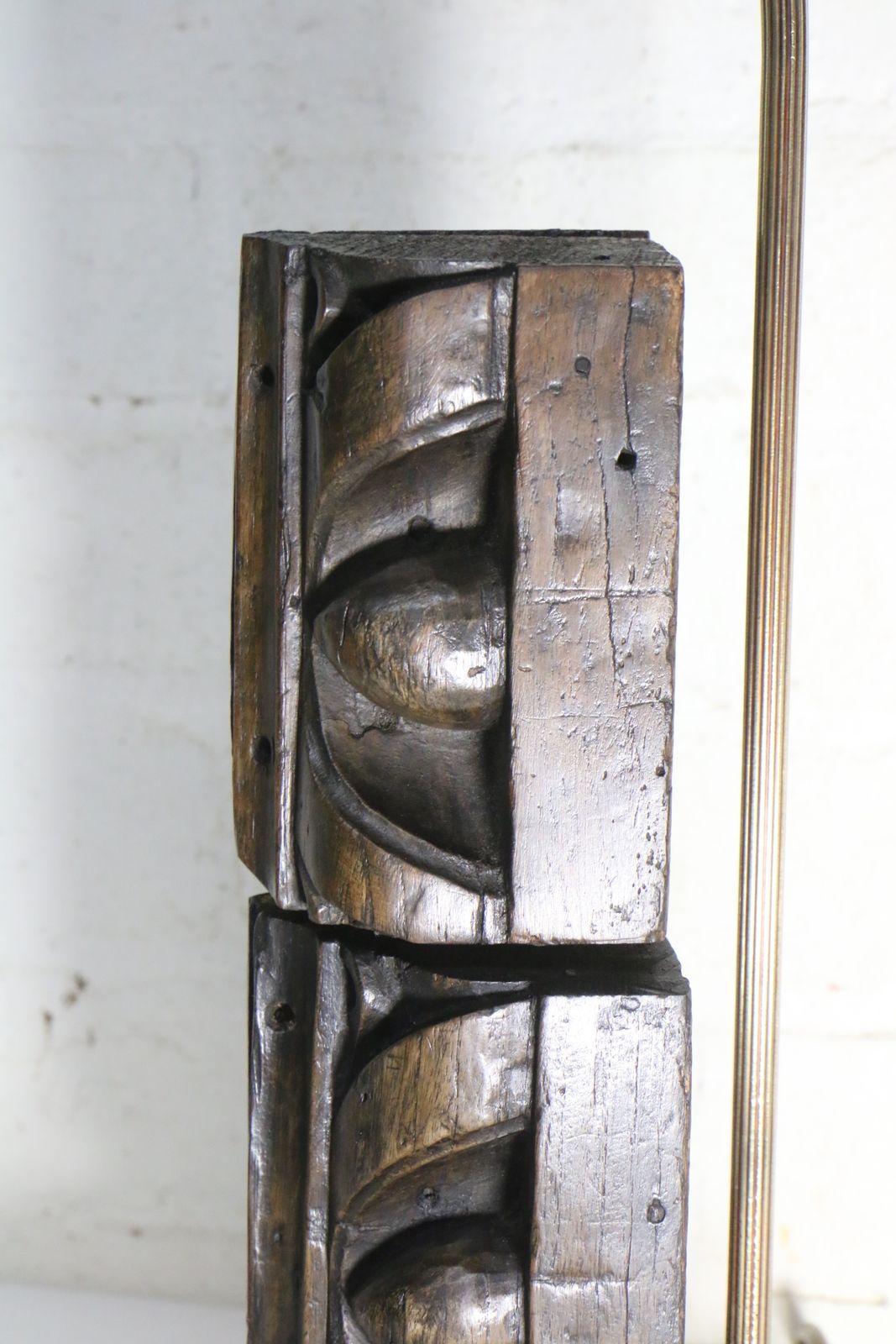 photo furniture Table Lamp Made From Antique 19th Century Wooden Architectural Church Salvage