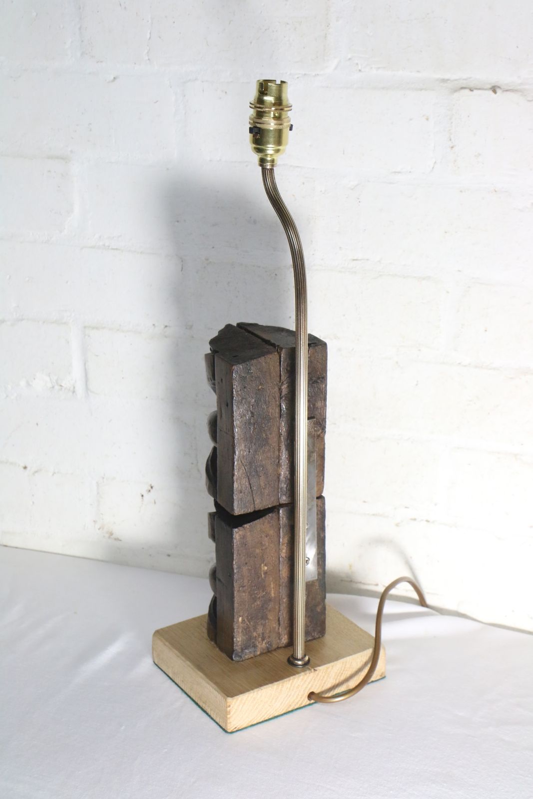 photo for sale Table Lamp Made From Antique 19th Century Wooden Architectural Church Salvage