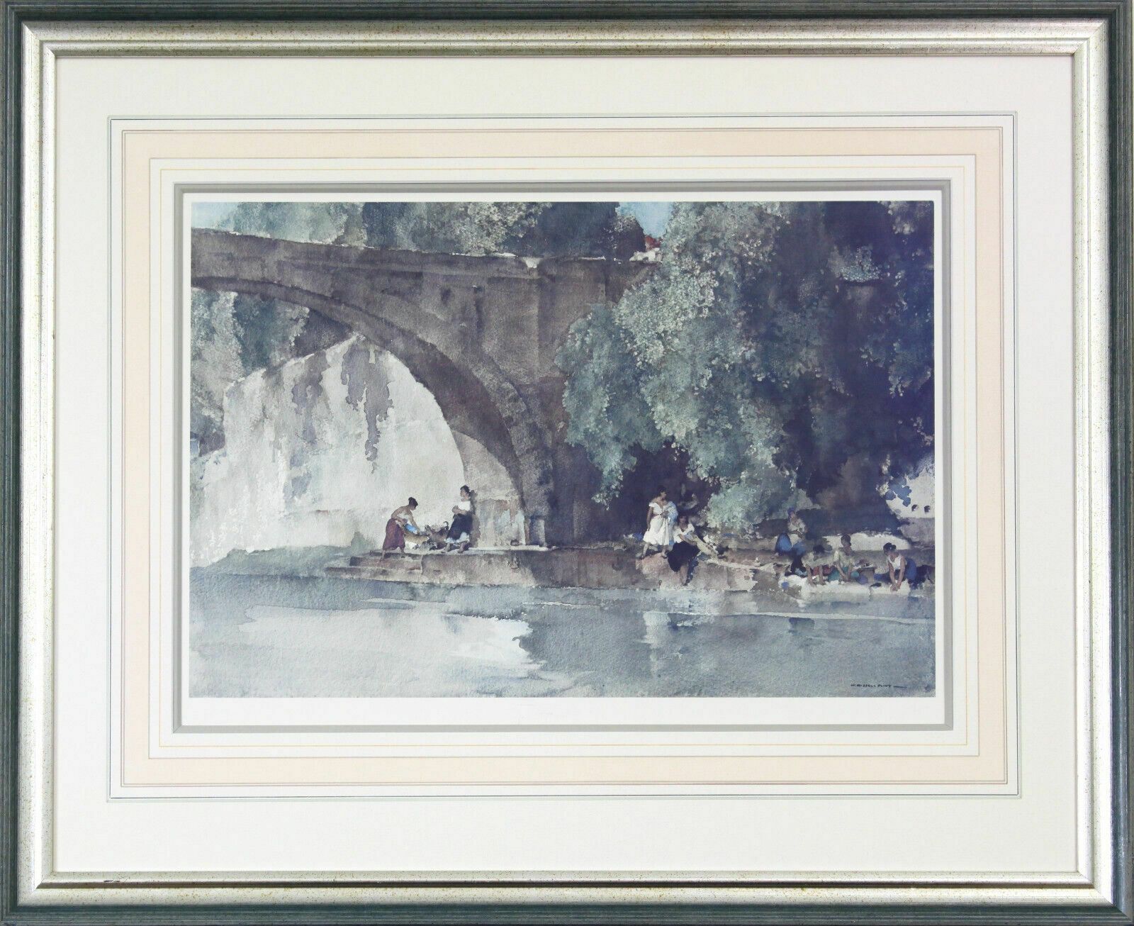 Print By William Russell Flint. Group Of Ladies By A River Washing Clothes