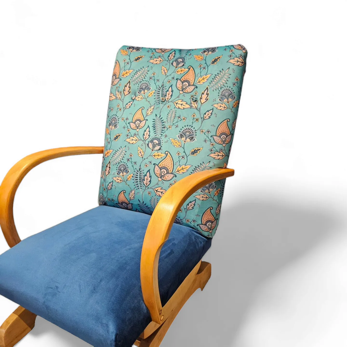 1950's Bentwood Reupholstered Rocking Chair