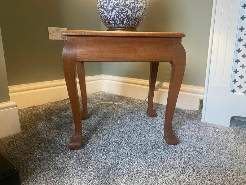 Vintage Solid Wood Teak Mid Century Side Table / Coffee Table / Plant Stand / Pot Stand / Lamp Table photo vinterior
