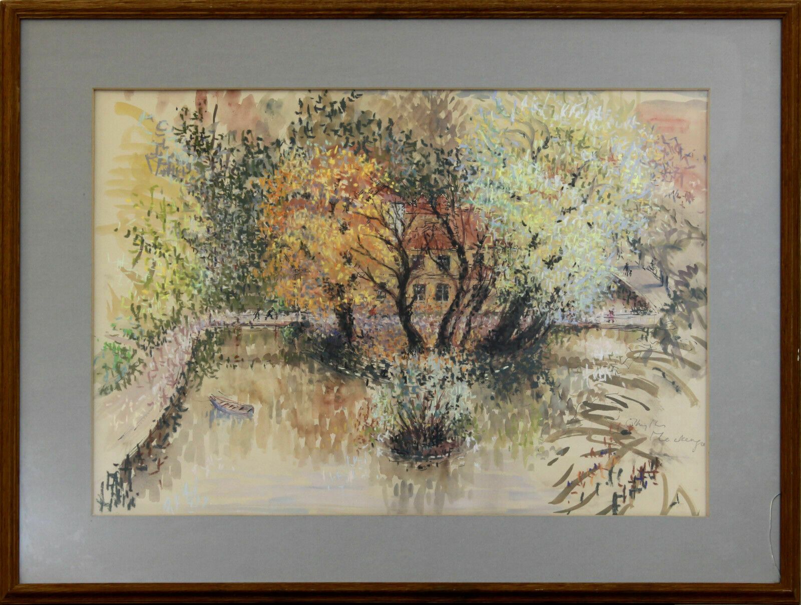 Watercolour By Phyllis Mackenzie. "Old House On The Island, Orebro, Sweden".