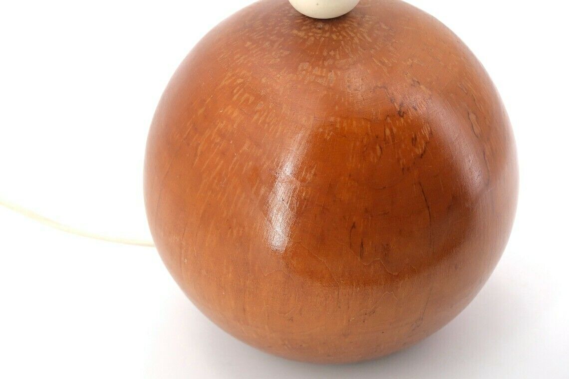Wooden Table Lamp, Herbarium Shade With Dried Flowers, 1970s / Sphere, Ball, Minimalist, Boho Chic, Folk, Bohemian photo vinterior