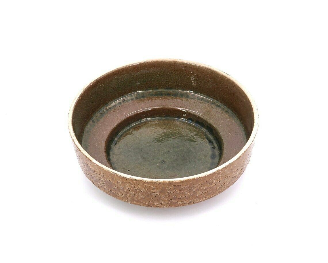 Large Ceramic Planter, 1950s / Vintage, Brown Kaki, Cactus Plant Stand, Pieter Groeneveldt photo for sale