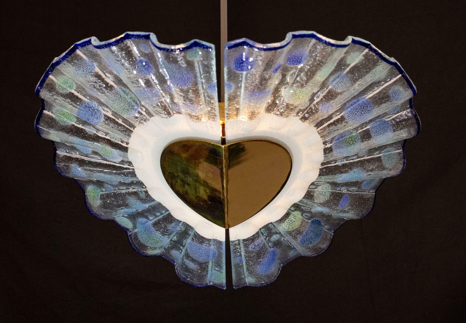 Blue Murano Glass Pendant In The Shape Of A Fan, 1970s photo buy