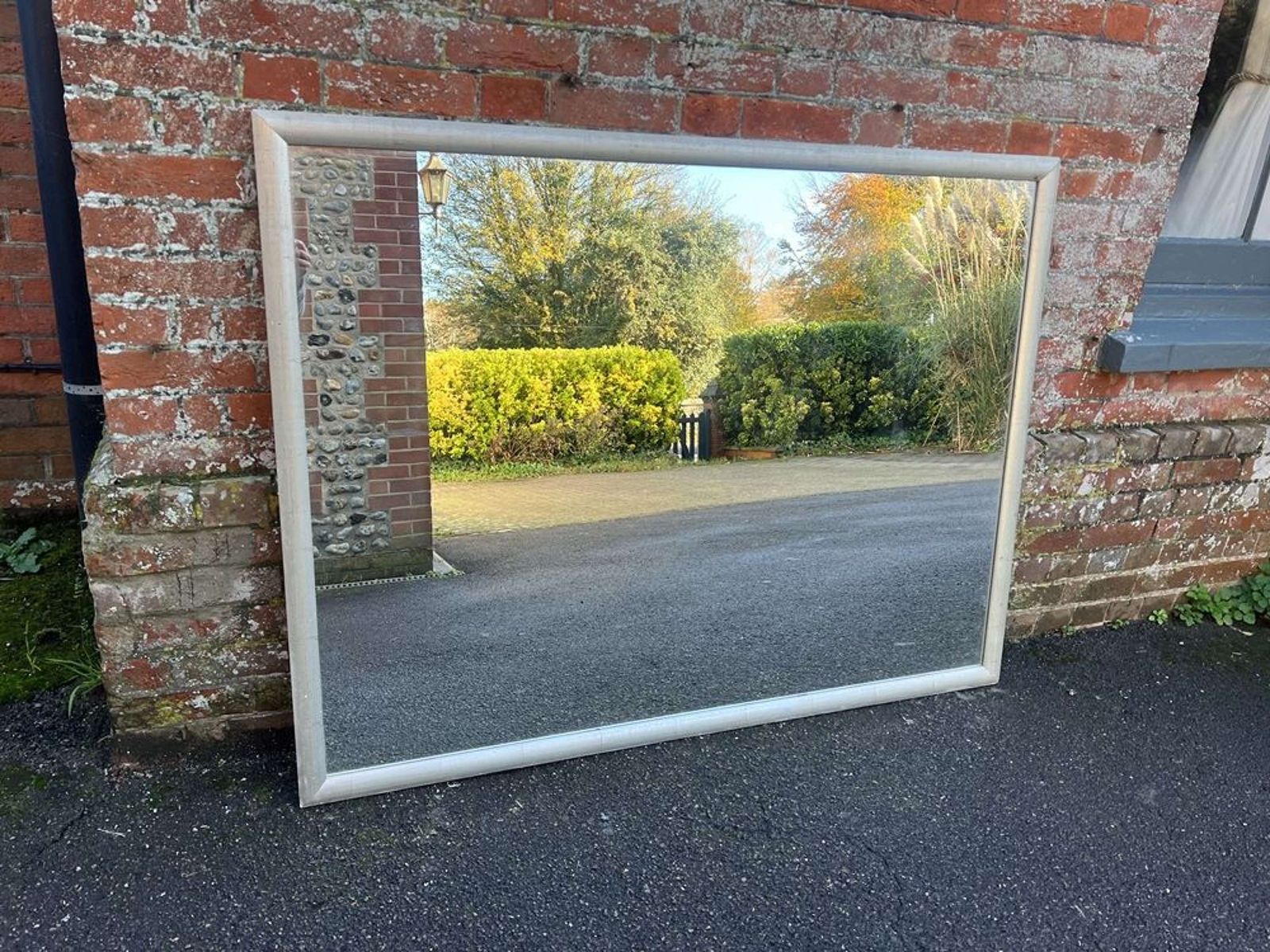 A Wonderful Large Late 20th Century Silvered Bistro Mirror. photo buy