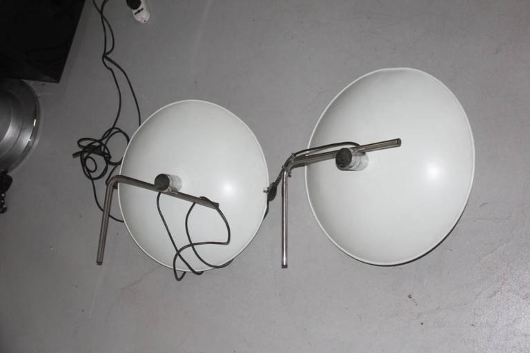 Minimal Pair Of Table Lamps In Lacquered Metal And Steel, 1970, Esperia photo vinterior