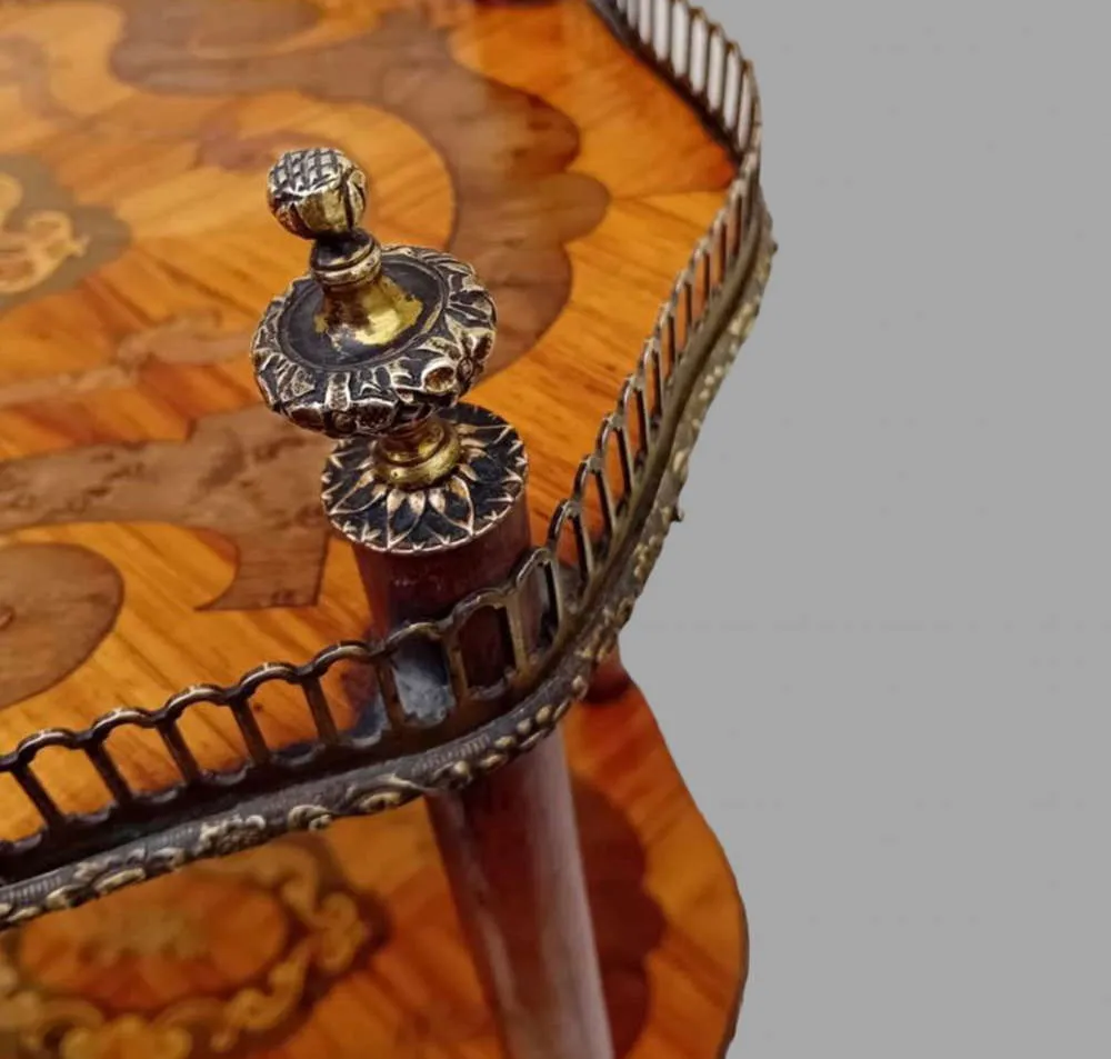 Late C19th Three Tier Table In Kingwood And Rosewood photo Furniture
