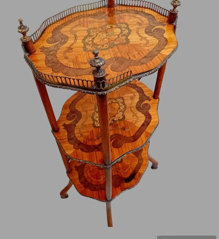 photo for sale Late C19th Three Tier Table In Kingwood And Rosewood