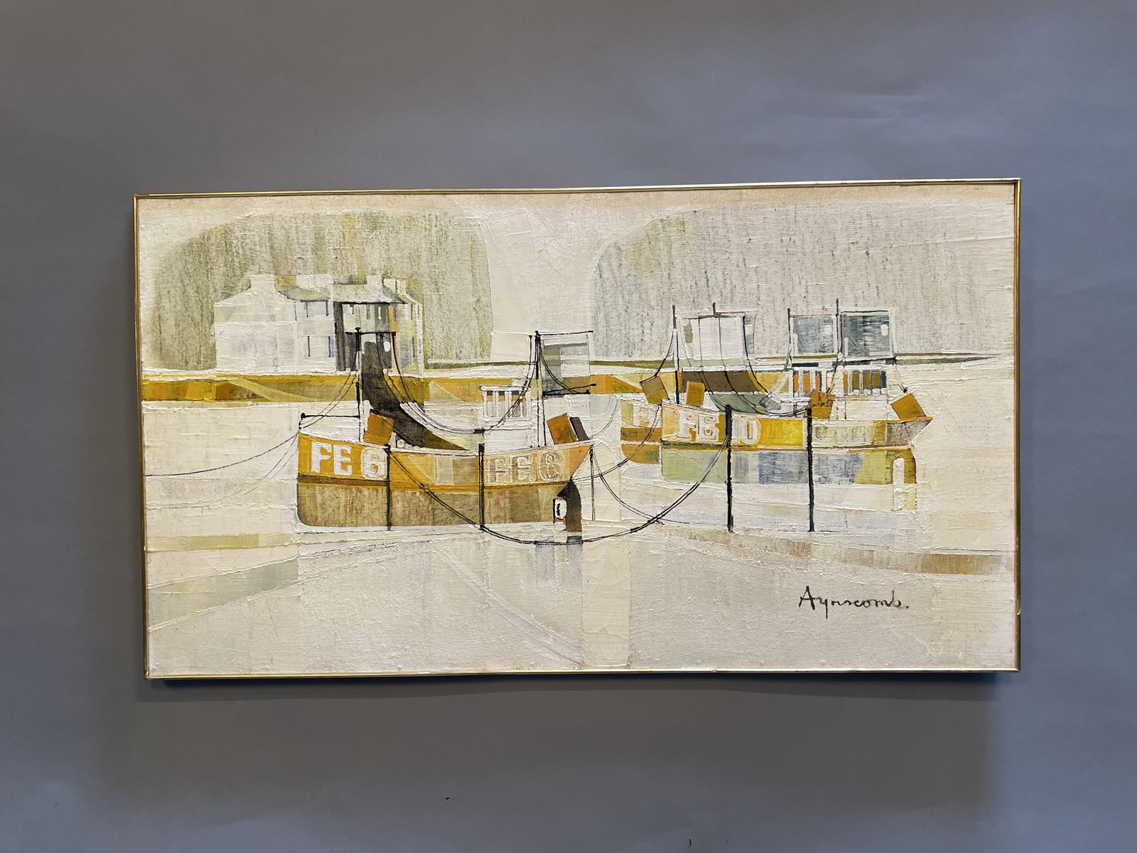 Oil On Board "Folkestone Harbour", Signed , Retailed Liberty & Co photo vinterior