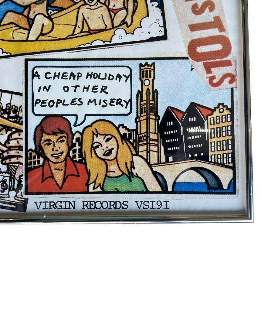 An Orignal Promotional Poster For The Sex Pistols "Holidays In The Sun" By Jamie Reid. photo Art