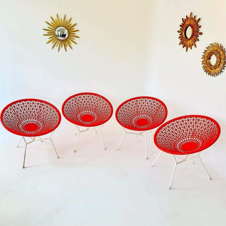 Mid Century Modern Orange And White Lounge Chairs, Italy, 1970s photo furniture