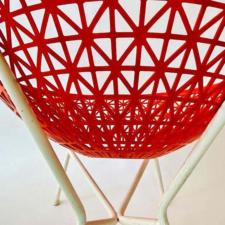 Mid Century Modern Orange And White Lounge Chairs, Italy, 1970s photo vintage