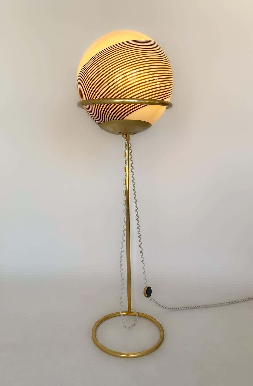 Mid Century Modern Murano Glass And Brass Floor Lamp By Venini, Italy 1960s photo furniture