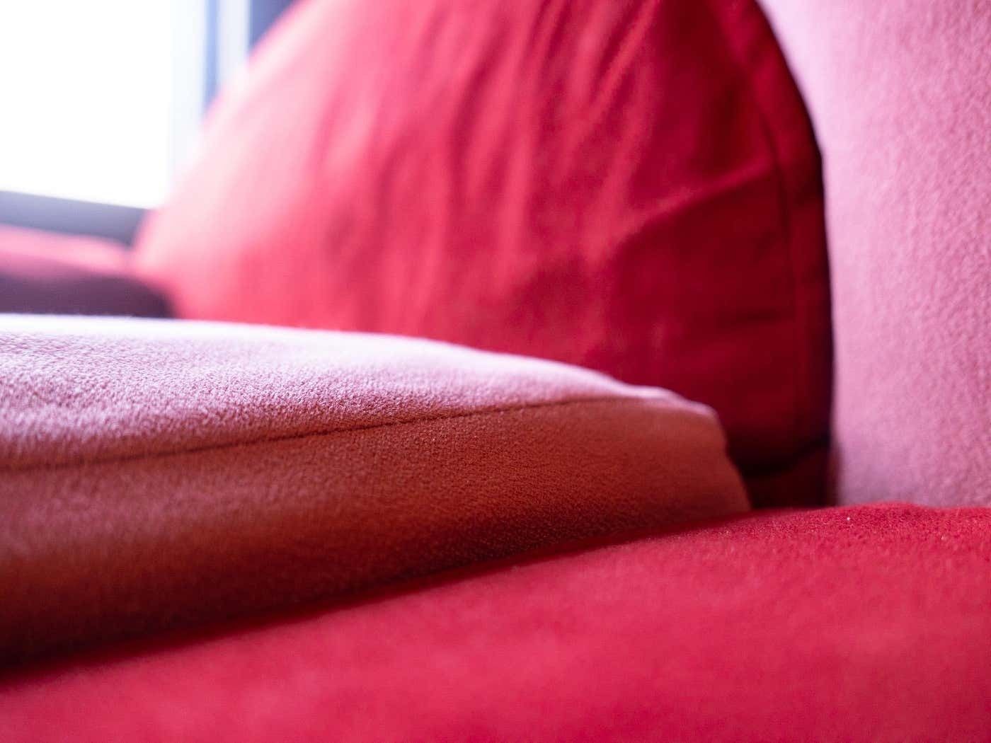 2200.0 Post Modern Pink And Red Alcantara Sofas, Italy, 1980s photo