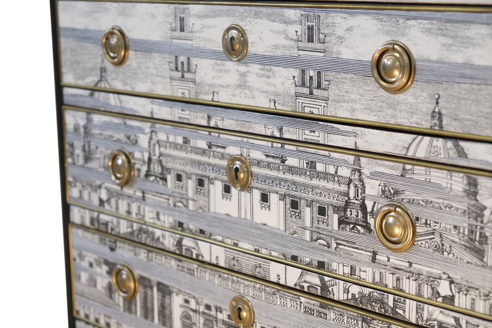 Fornasetti Design Three Drawer Chest With Marble Top photo vintage