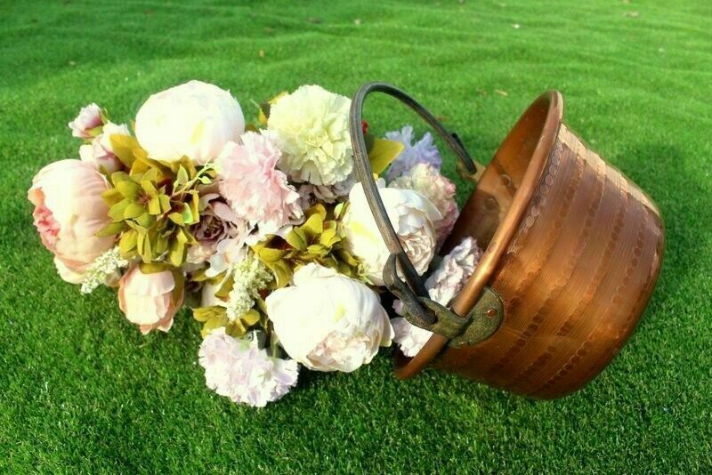 Antique Quality French Hammered Copper Pot/Planter/Jam 18th C 30 X 13 Cm