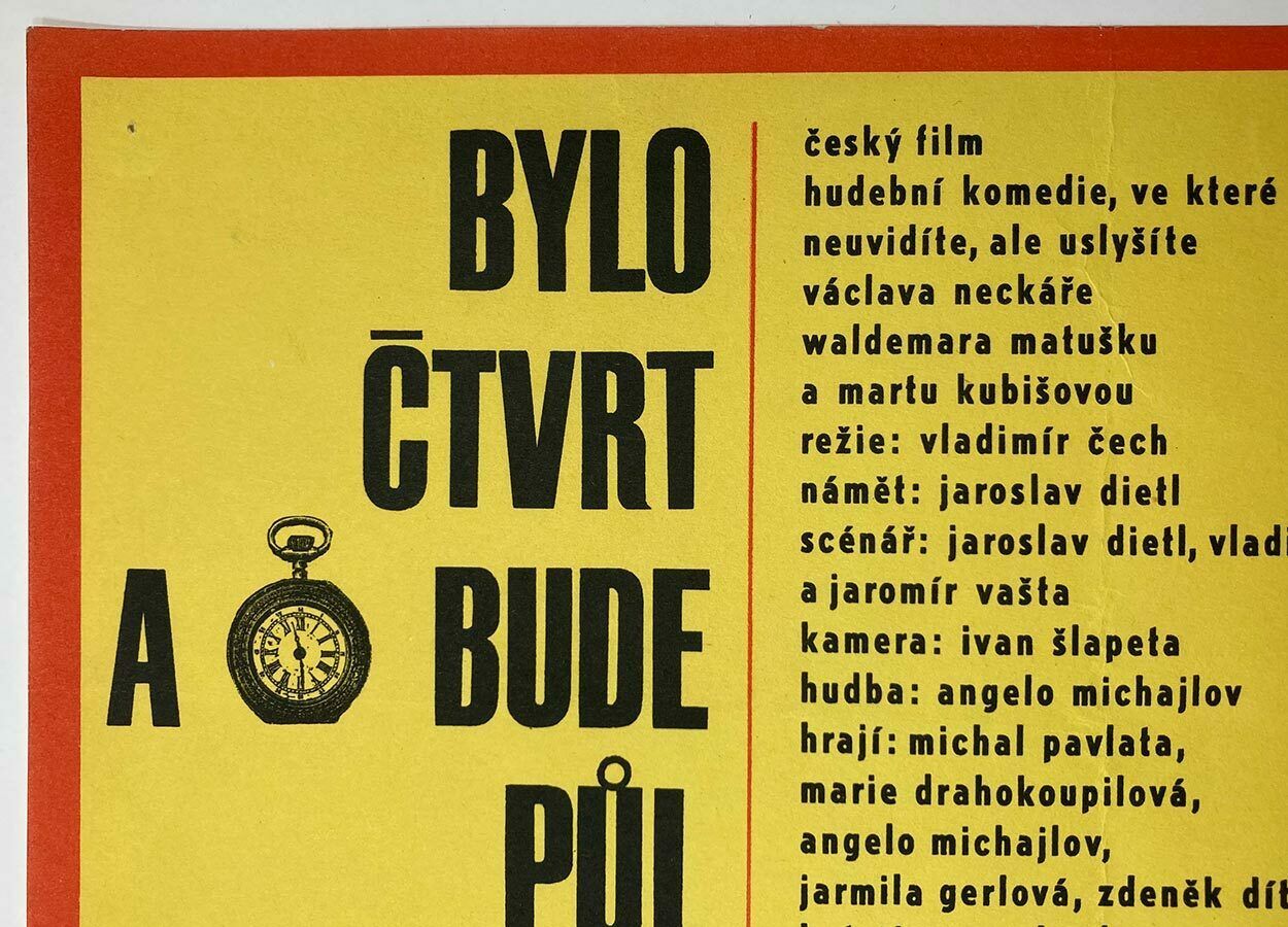 Movie Poster, Between A Quarter And Half, Karel Vaca, 1968 photo vintage