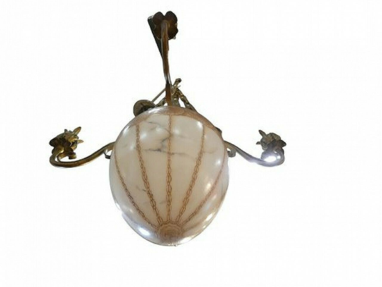 Gilded Wrought Iron And Glass Chandelier By Pier Luigi Colli, 1960s photo 504.0