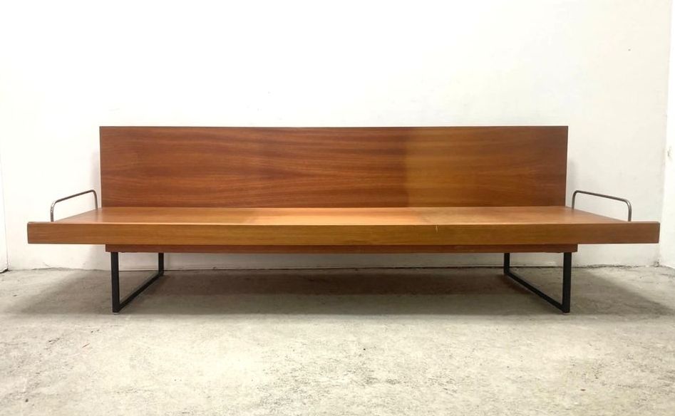 Czech  2 Seater Sofa & Daybed In Mahogany By Drevotex 1970s photo vinterior