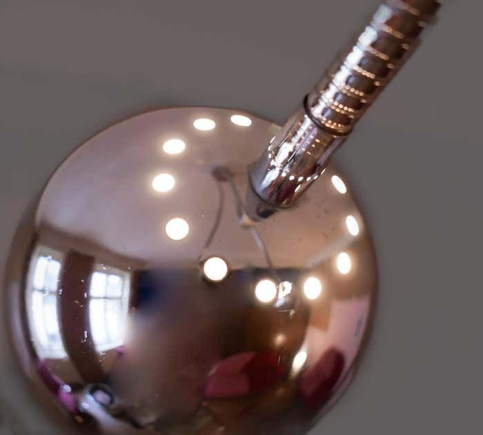 Space Age Pendant Lamp With Three Arms Made Of Chrome By Goffredo Reggiani, Italy 1970s photo for sale