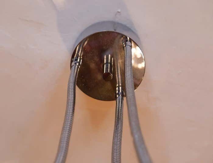Space Age Pendant Lamp With Three Arms Made Of Chrome By Goffredo Reggiani, Italy 1970s photo 890.0