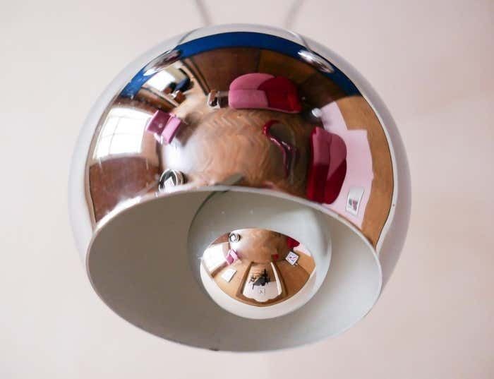photo vinterior Space Age Pendant Lamp With Three Arms Made Of Chrome By Goffredo Reggiani, Italy 1970s