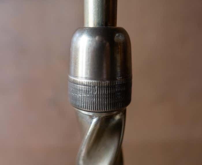 photo furniture Mid Century Modern Brass Marble Adjustable Arm Floor Lamp, Italy 1950s