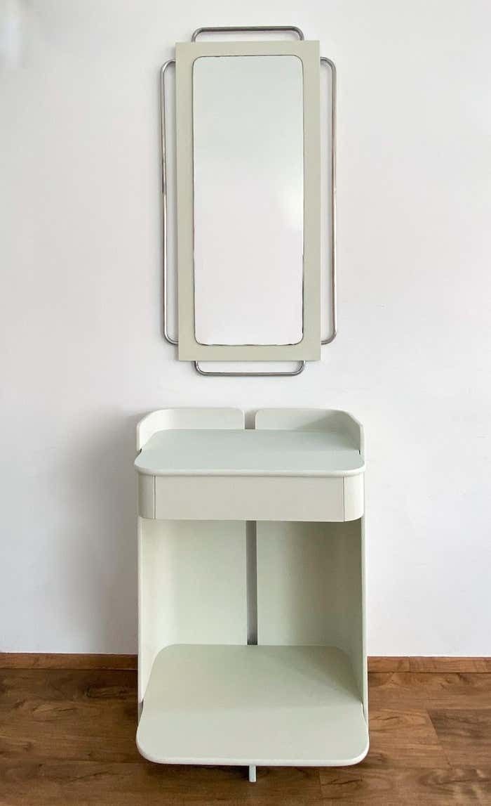 Mid Century Modern White Wood Wardrobe Set By Carlo De Carli For Fiarm, 1970s photo Furniture